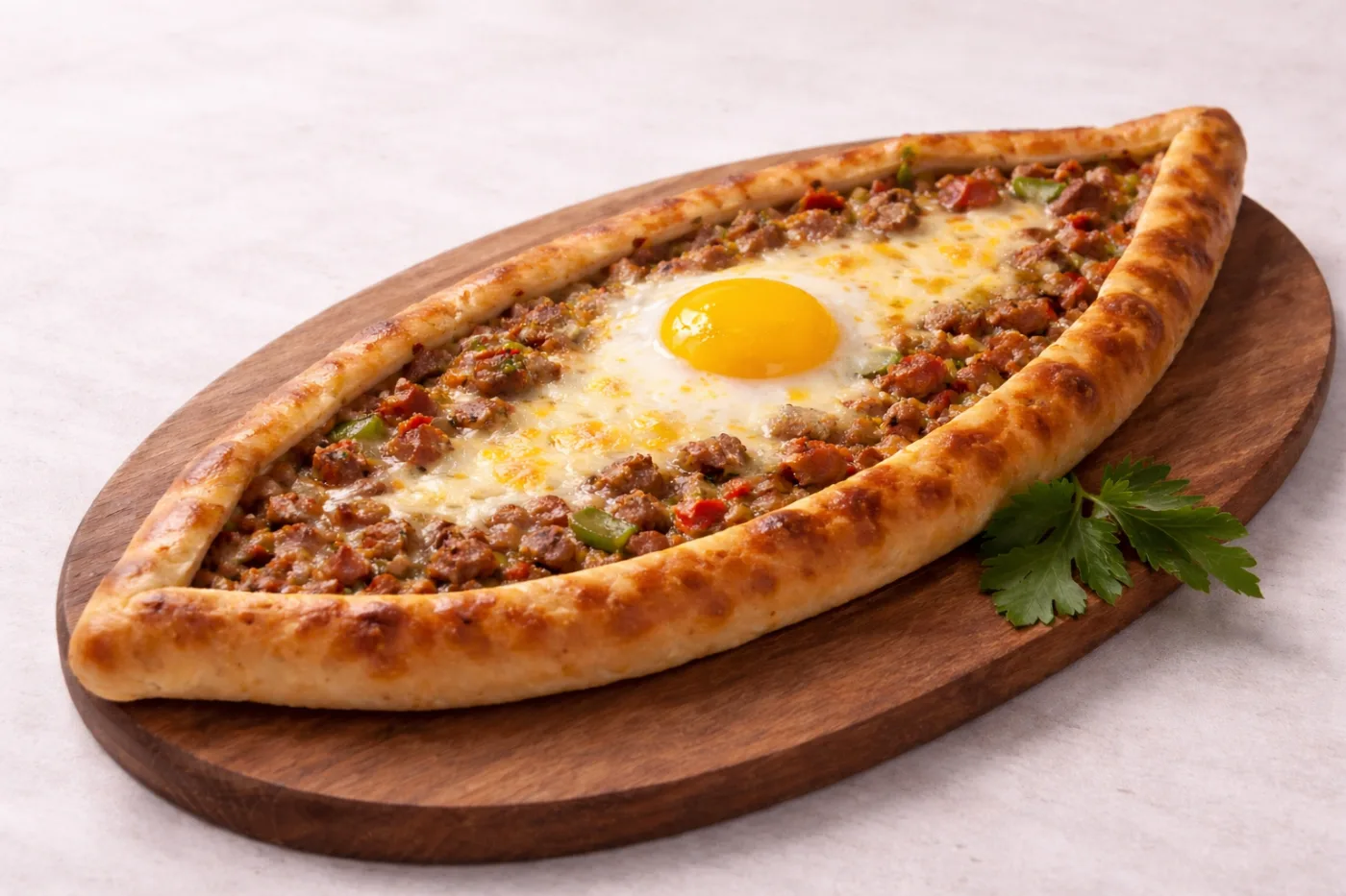 Kuşbaşı Yumurtalı Kaşarlı Pide